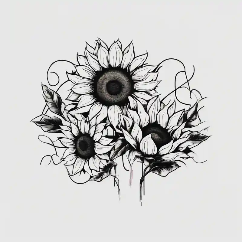 band tattoo with two sunflowers on it fishing tattoos